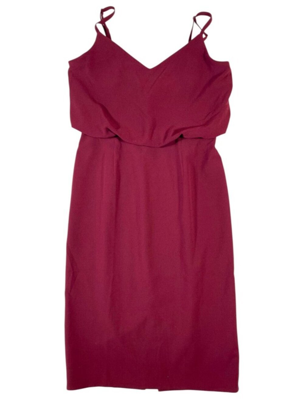 Dress The Population Burgundy Alondra Blouson Sheath Dress Wedding Guest Dress L - Picture 2 of 12